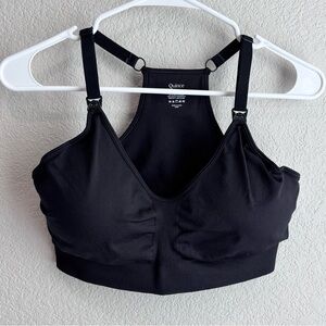 Quince Maternity & Nursing Seamless Black Sports Bra Large